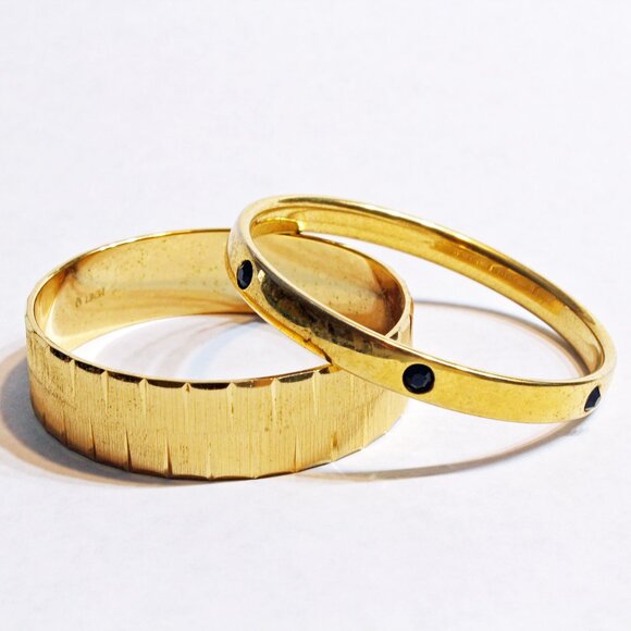 Monet Bangle Bracelets Lot of 2 Vintage Retro 80s - Picture 1 of 12